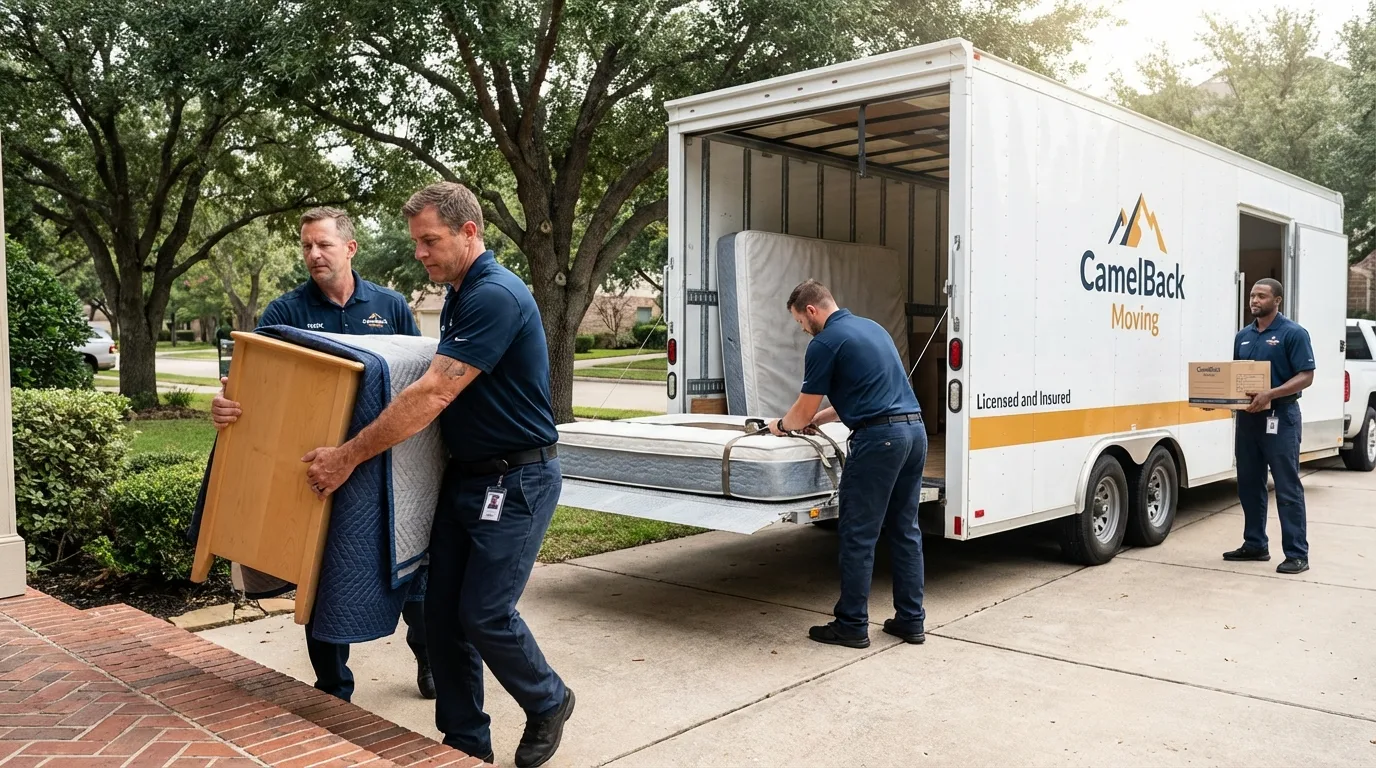 Crew loading residential truck for cross-state move from Greenbelt, MD