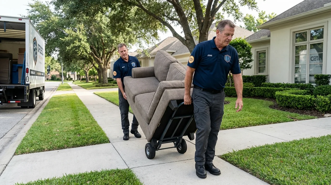 Local residential moving crew loading furniture in Greenbelt, MD